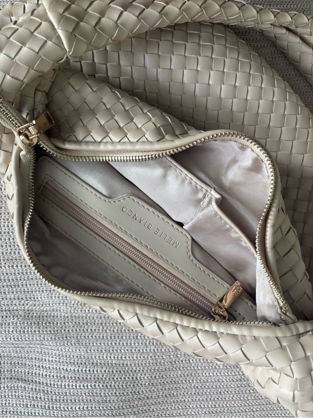 Anthropologie Woven Hobo Bag in Neutral Beige - Picture 2 of 2